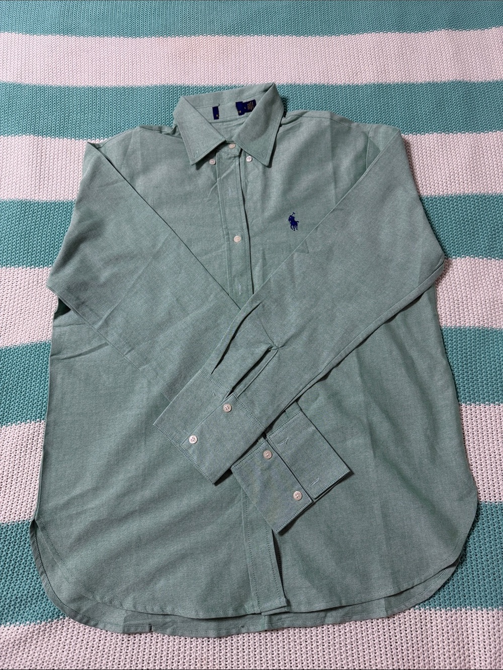 Polo by Ralph Lauren Sage Green Button-Down Shirt with Navy Pony